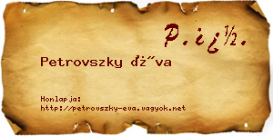 Petrovszky Éva névjegykártya
