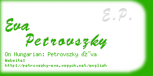 eva petrovszky business card